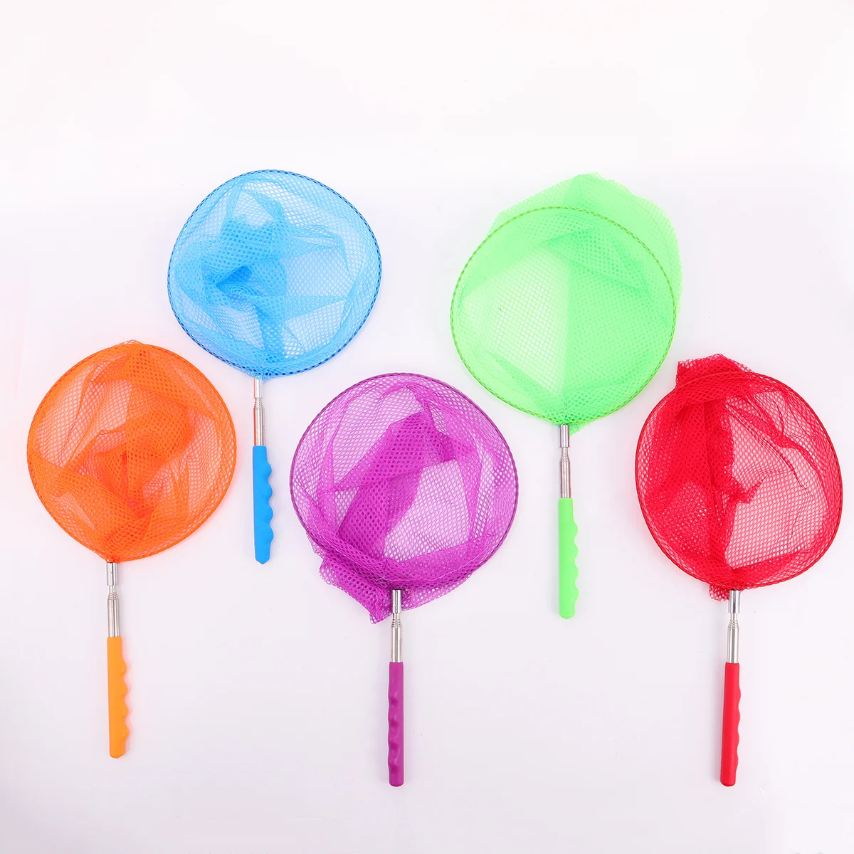 5 個の昆虫ネット子供用色付き蝶捕り屋外昆虫漁網拡張可能な耐久性のあるステンレス鋼メッシュ