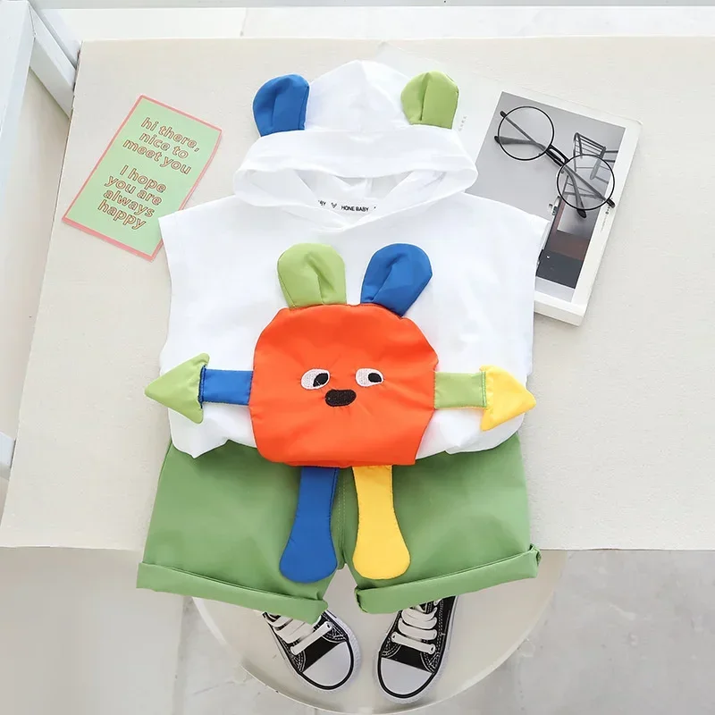 

Summer Fashion Baby Clothes Suit Children Boys Girls Hooded Vest Shorts 2Pcs/Sets Toddler Casual Costume Infant Kids Tracksuits