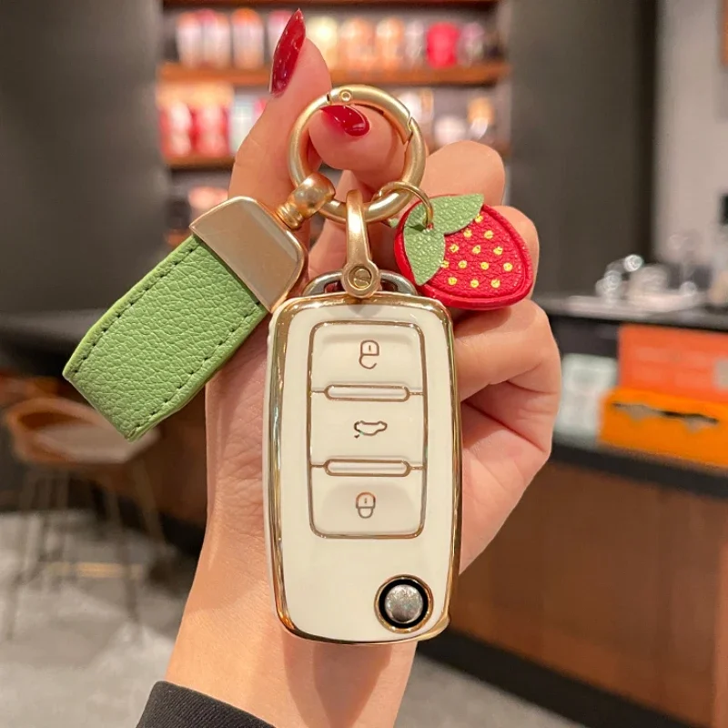 Juste de clé de voiture en TPU pour Volkswagen, VW Valentine, Altea, Skoda, Passat, B5 Gods, B7, B8, Tiguan Beetle, Polo Golf, Caddy Up, Eos Octavia Seat