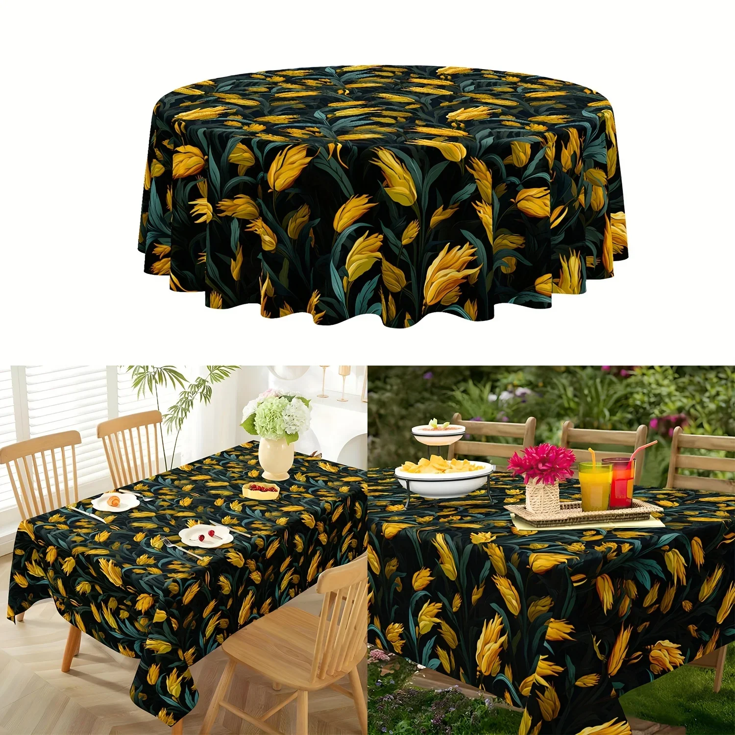 One rectangular autumn harvest tablecloth with Thanksgiving corn patternxzj