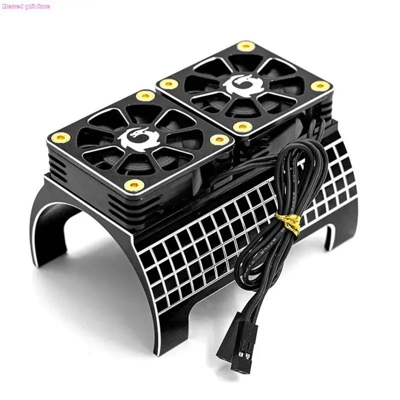 D0JC 4985 1717 Motor Heat Sink High Speed Dual Fan Radiator for ARRMA 1/5 Scale Truck view 3