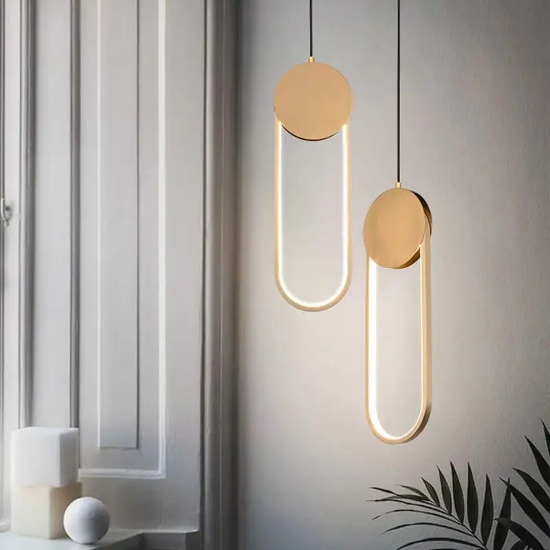 

Nordic personality U-shaped chandelier modern simple bedroom bedside restaurant bar clothing store window model room lamps
