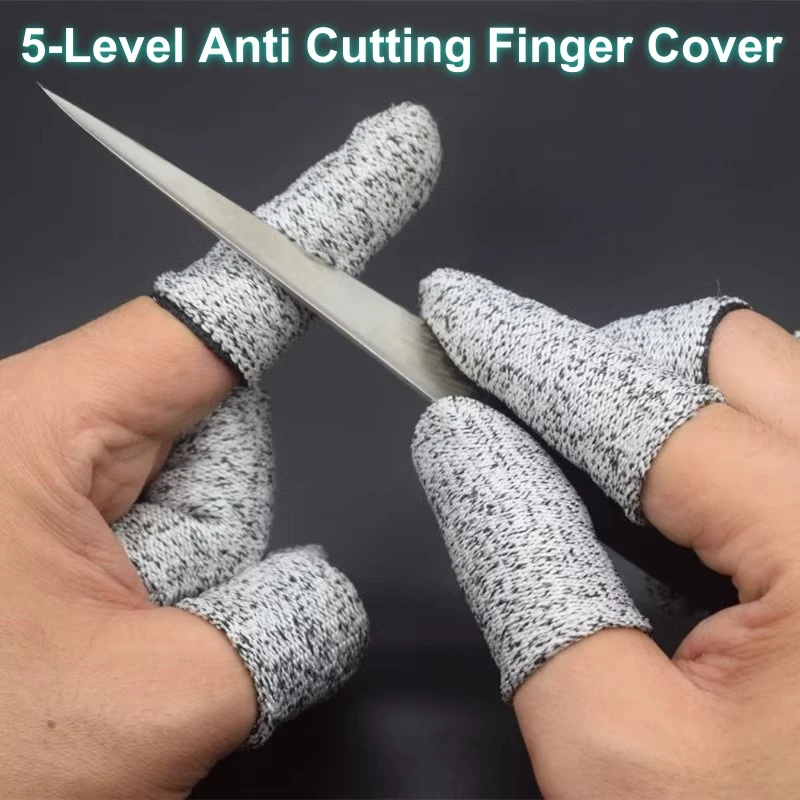 

5pcs Level 5 Anti-Cut Fingertip Covers, High Strength Flexible Reusable Anti Cut Finger Gloves for Kitchen Cutting Protection
