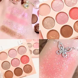 Ice Cream Eyeshadow Palette Glitter Rose Aegyosal Blush Oat Milk Tea Purple Eye Shadows Cool Tone Korean Makeup Women Cosmetics