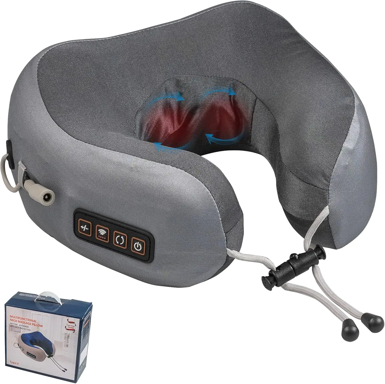 

Heated Neck Massager Pillow with Memory Foam, 3 Modes for Travel & Office Use