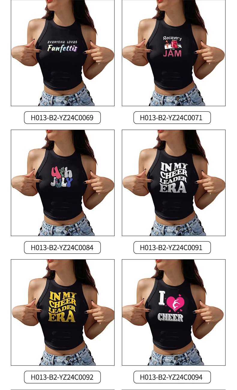 Nadanbao Damen Crop-Top mit Kürbis-Herz-Print, Lustigem Schriftmuster, Oberteil für Halloween-Party, Lässige Weste, Sexy Schlankes Schwarzes Tanktop – Detail 10
