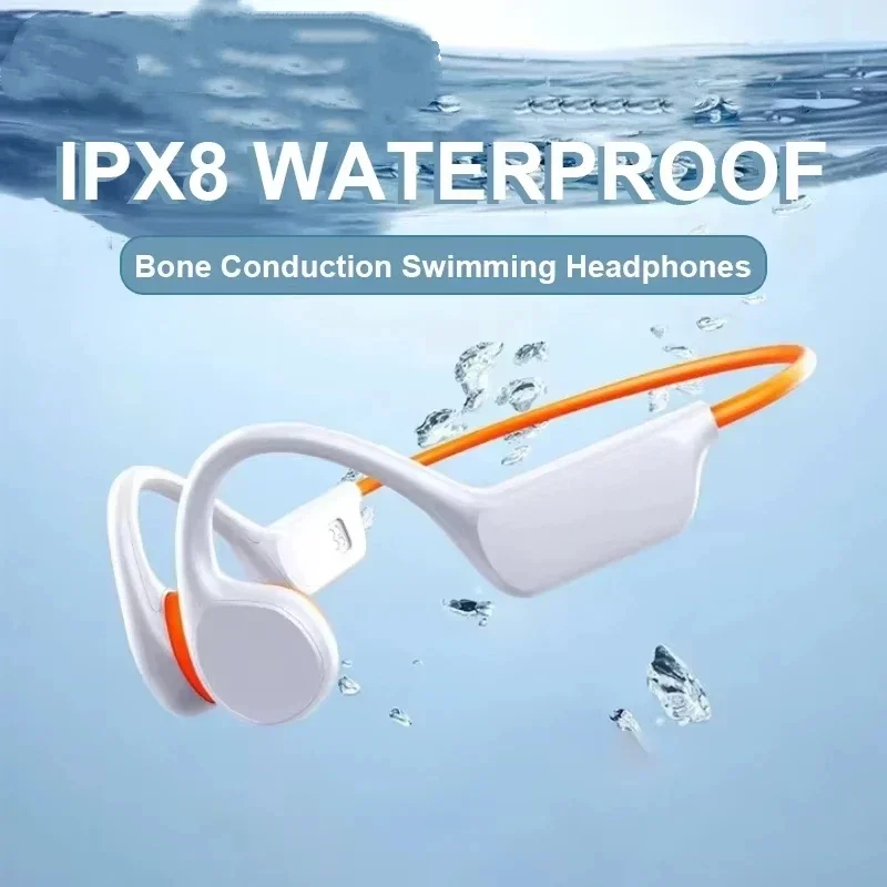 Bezprzewodowe słuchawki G1 z przewodnictwem kostnym, wodoodporne IPX8, MP3 32GB, Bluetooth 5.4, z mikrofonem, do pływania, sportu i fitnessu. — zdjęcie produktu 2