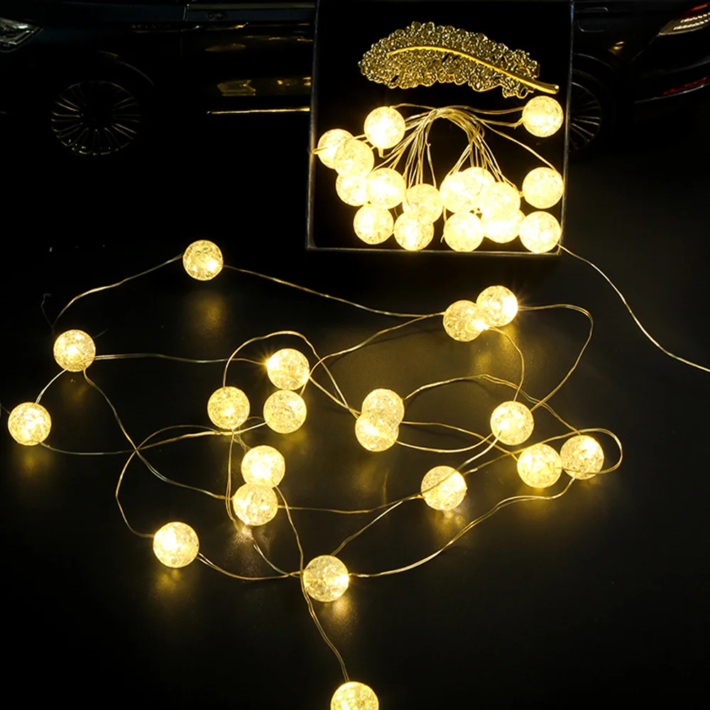 Led Copper Wire Ball String Lights Button Battery Light Waterproof Fairy Lights DIY Garland Christmas Wedding Party Decoration