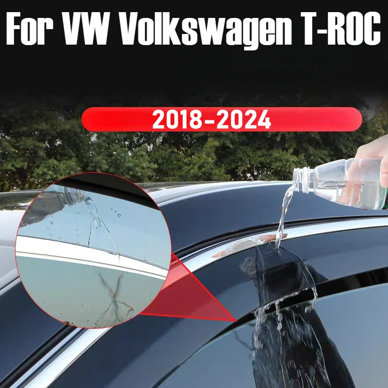 For VW Volkswagen T-ROC T ROC 2018-2024 Car Accessories Window Visor Vent Shade Rain Sun Guard Deflector Awnings Shelters Covers