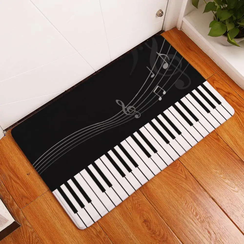 Music Note Piano Print Non-slip Door Mat Pad Kitchen Bathroom Carpet Rug Decor tapis cuisine alfombra cocina doormat