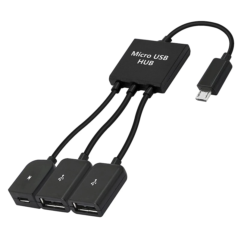 

Nku Micro-USB Male to Dual USB 2.0 Female OTG Splitter with Power Supply 3 Ports Hub Cable for Samsung S2/3 Android Phone Tablet