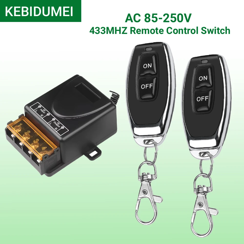 433Mhz Wireless Remote Control Switch AC 110V 220V 10A Relay Motor Water Pump Door Access System Wireless Switch Car Power
