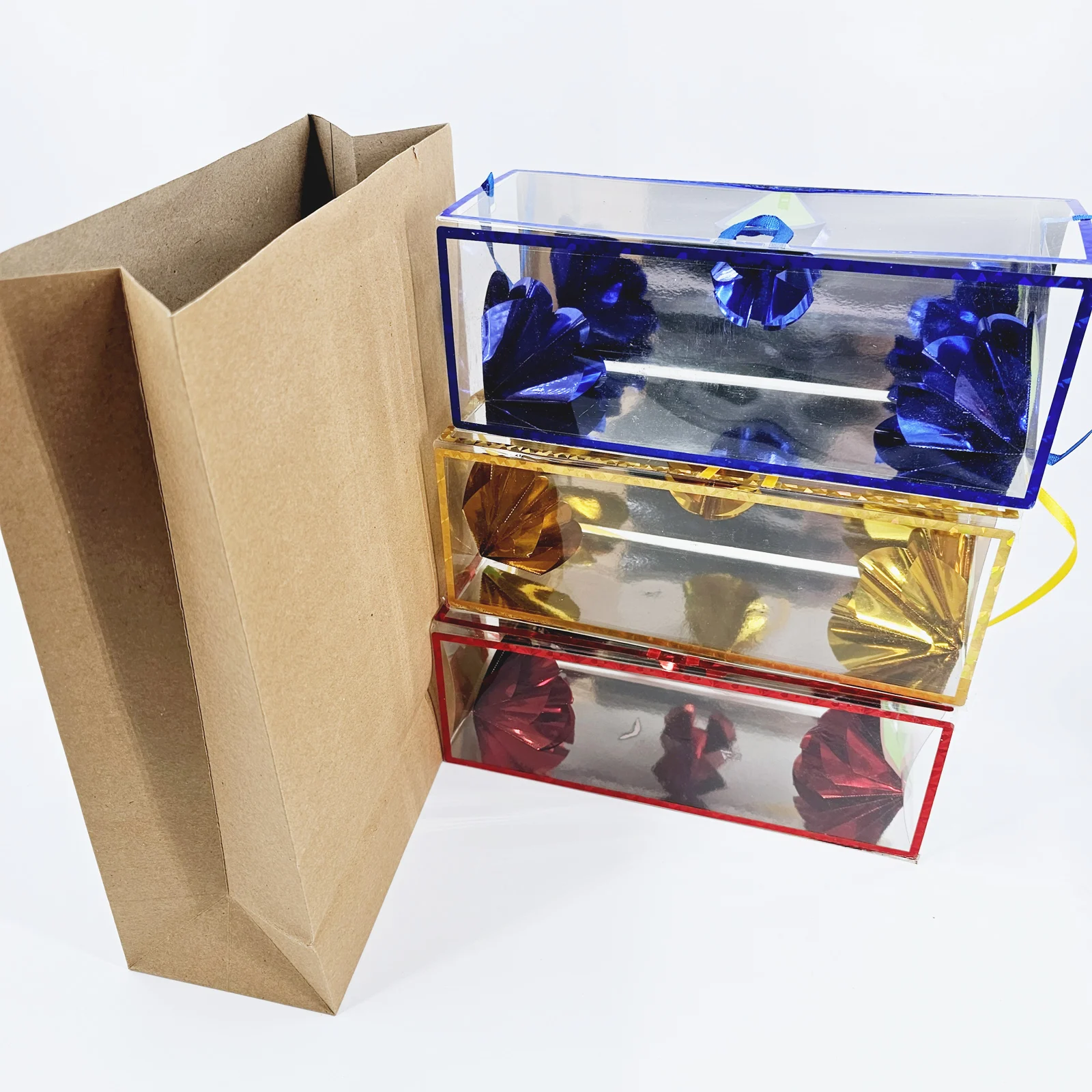 Large Magic Dream Bag 28x11x11cm Appearing Multiple Flower Boxes from Empty Professional Stage Illusion Prop with Candy Scarf