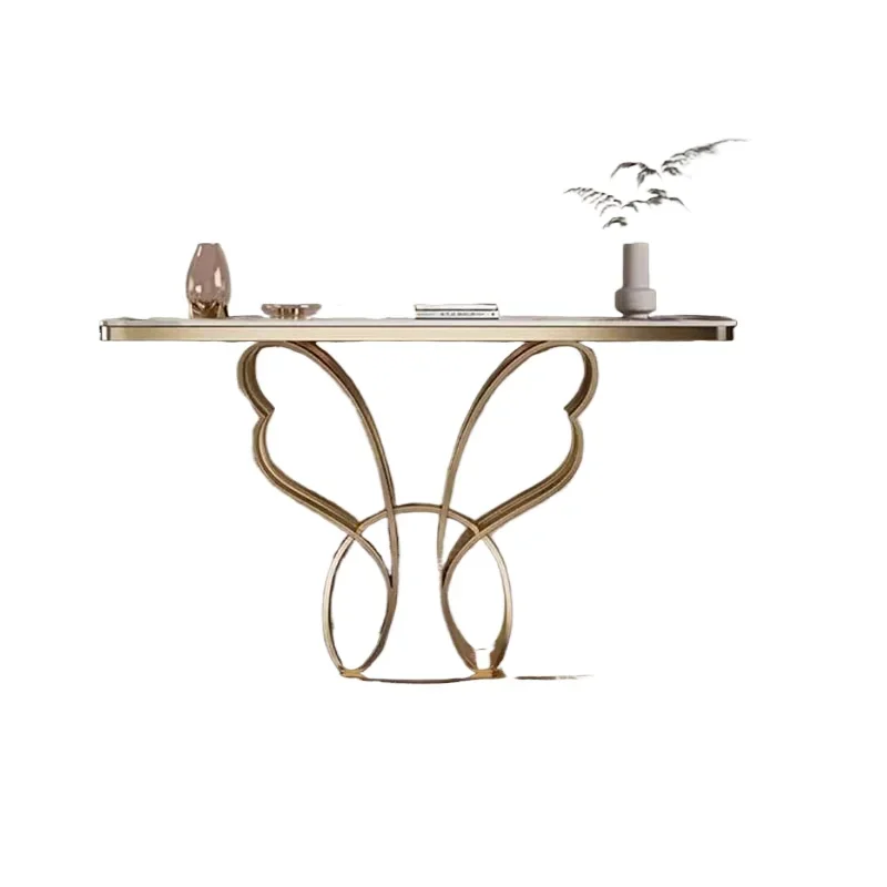 

Modern Light Luxury Stainless Steel Long Strip Entrance Corridor Against Wall Strip High-end Modern Slate End View Platform