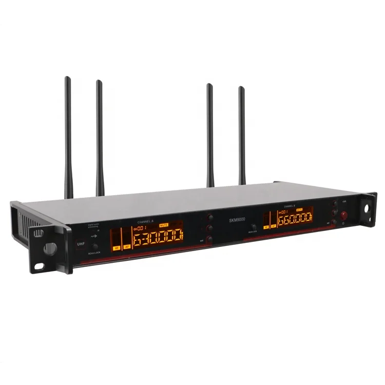 Skm9000-T Professional UHF System 2 Channel True Diversity UHF Wireless Microphone