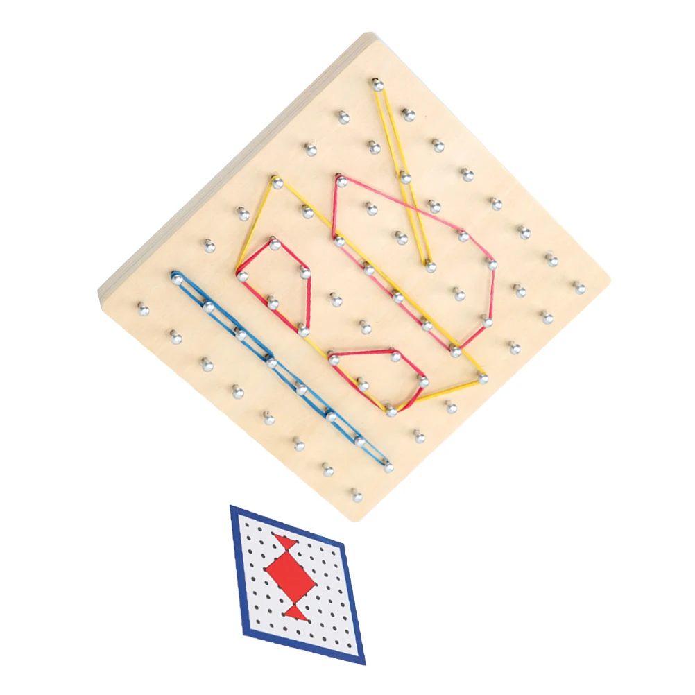 

Creative Wooden Nail Board Plate Math Learning Tools for Kids Educational Toys Geometry Nail Board Education Puzzle