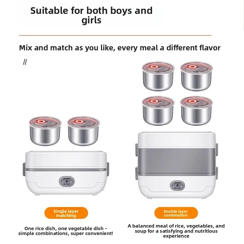 2025 صندوق غداء كهربائي جديد، التدفئة والحفاظ على الحرارة، صندوق بينتو المكونات، المنزلية المحمولة #3