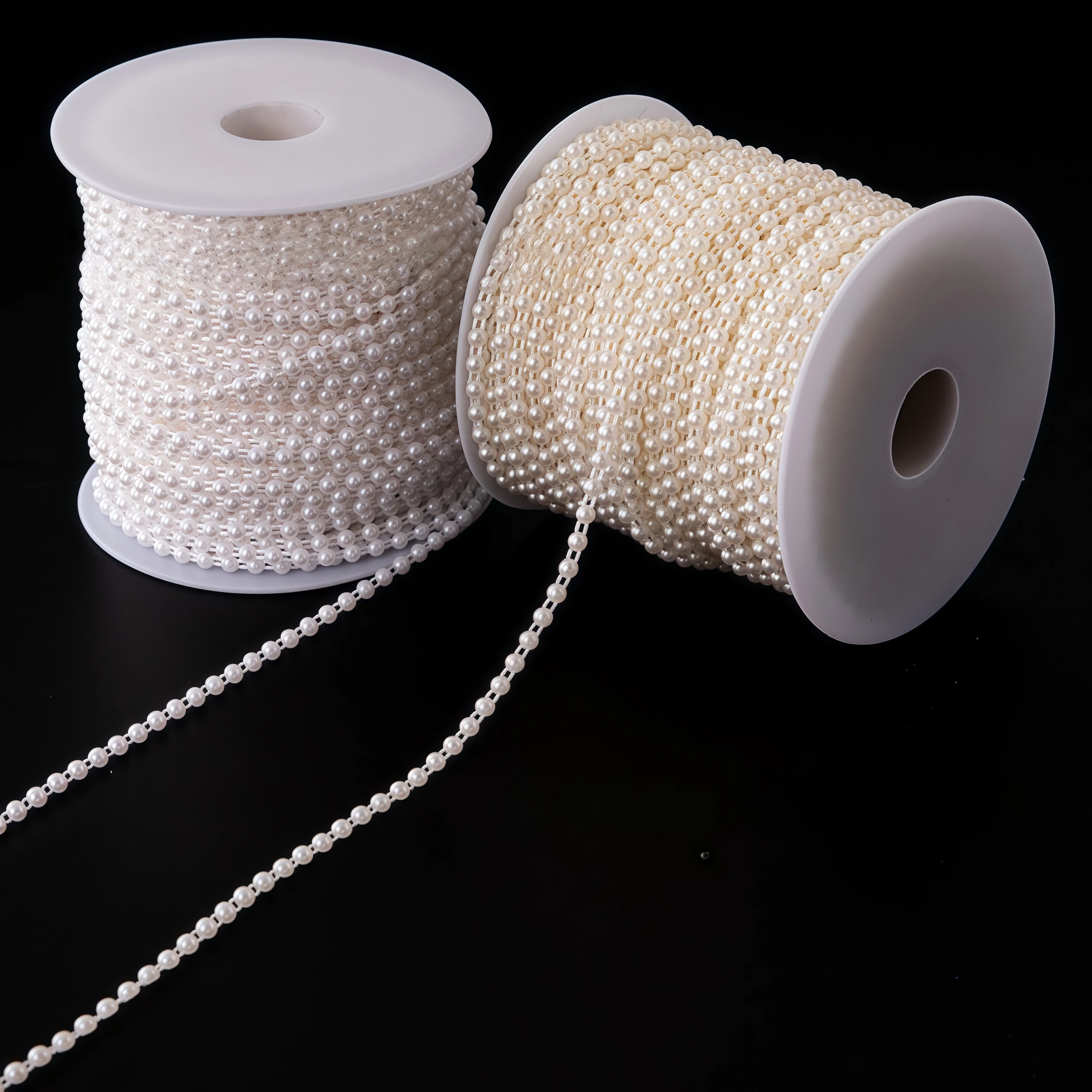 

5/10Meters Connection Imitation Pearl Diy Beaded Jewelry Hair Wedding Decoration Clothing Fine Lace With Beads And Stones Fabric
