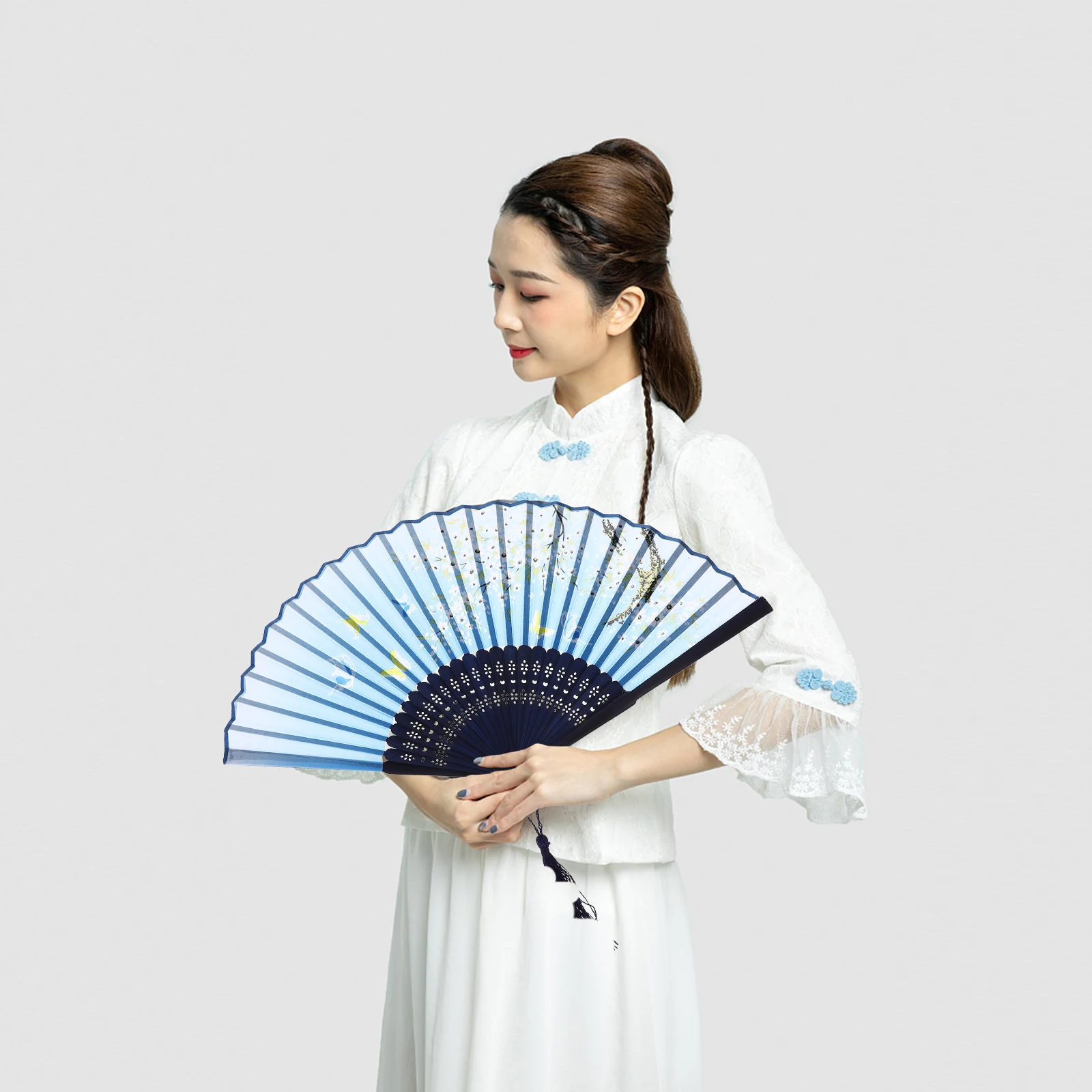 

3 шт. танцевальные женские складные бамбуковые шелковые ручные веера винтажные традиционные декоративные веера для фотографии путешествий