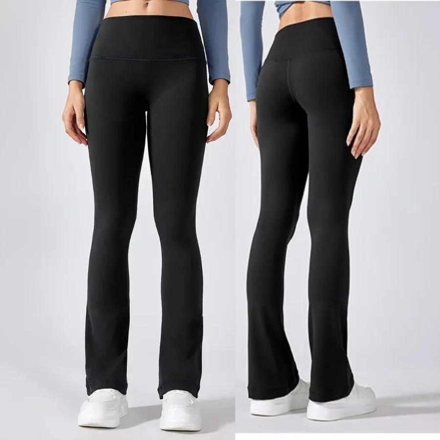 بنطلون نسائي عالي الخصر بجرس يوجا مع نعومة الزبدة ولا يوجد خط على شكل حرف T لرفع الأرداف وطماق اللياقة البدنية الممتدة