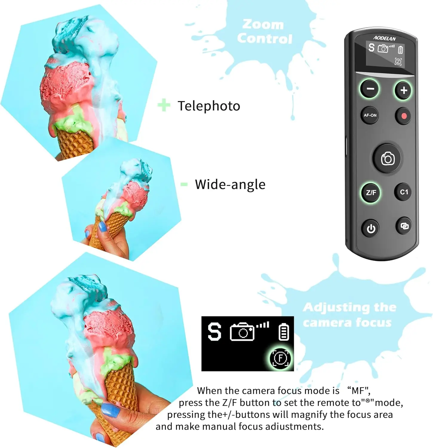 per treppiede con impugnatura per riprese Sony Vlogging, telecomando per fotocamera wireless ricaricabile con schermo OLED per ZV-1 ZV-E10 ZV-1F A6700