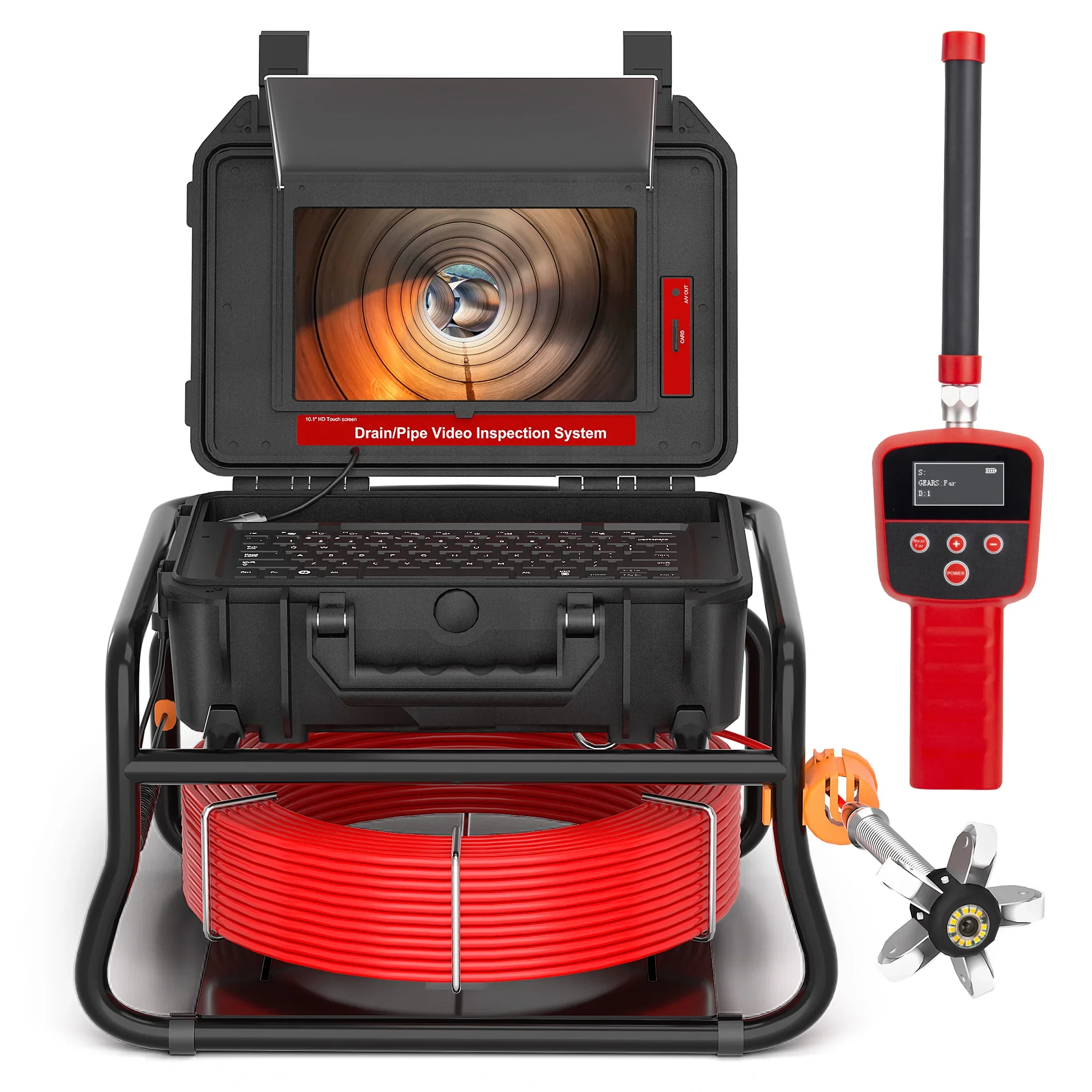 Factory SYANSPAN Sewer Camera Drian Piping Industrial Endoscope 512Hz Sonde+Self-leveling 7mm Plumbing Instrument Counter IP68