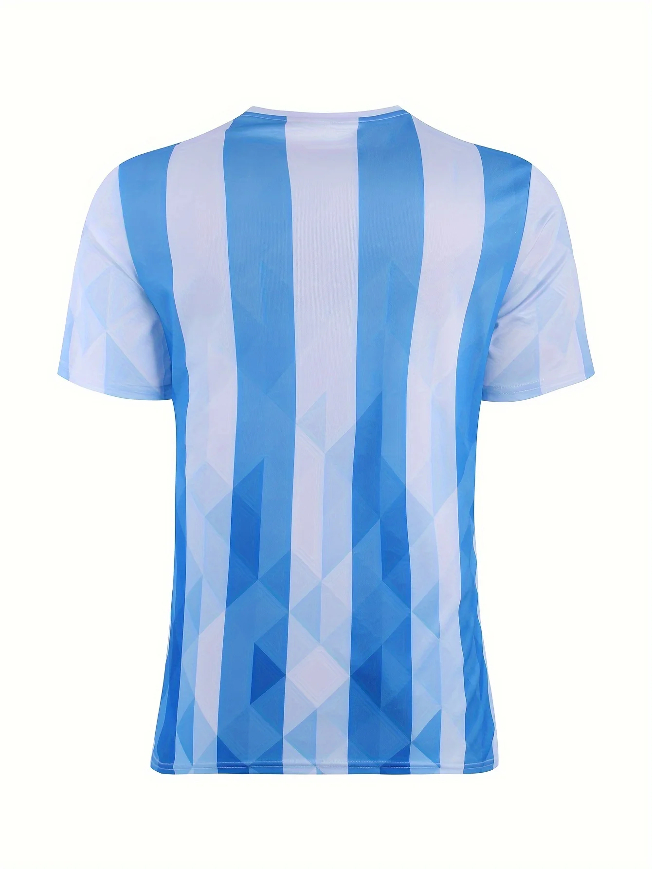 Daily Wear Men's Tops Argentina Soccer Pattern Print Crew Neck Short Sleeve T-Shirts Soft Quick-Dry Stretch Polyester Fabric Tee