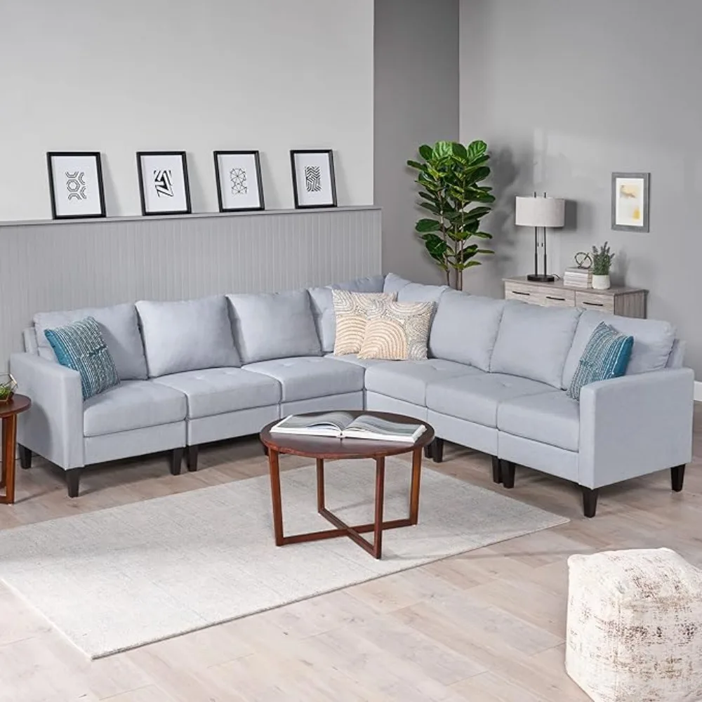 

sofasSet, Modular Sectional Sofa with Reversible Chaises,Square Armrests and Comfortable Padded Backrests, L Shaped Corner Sofá