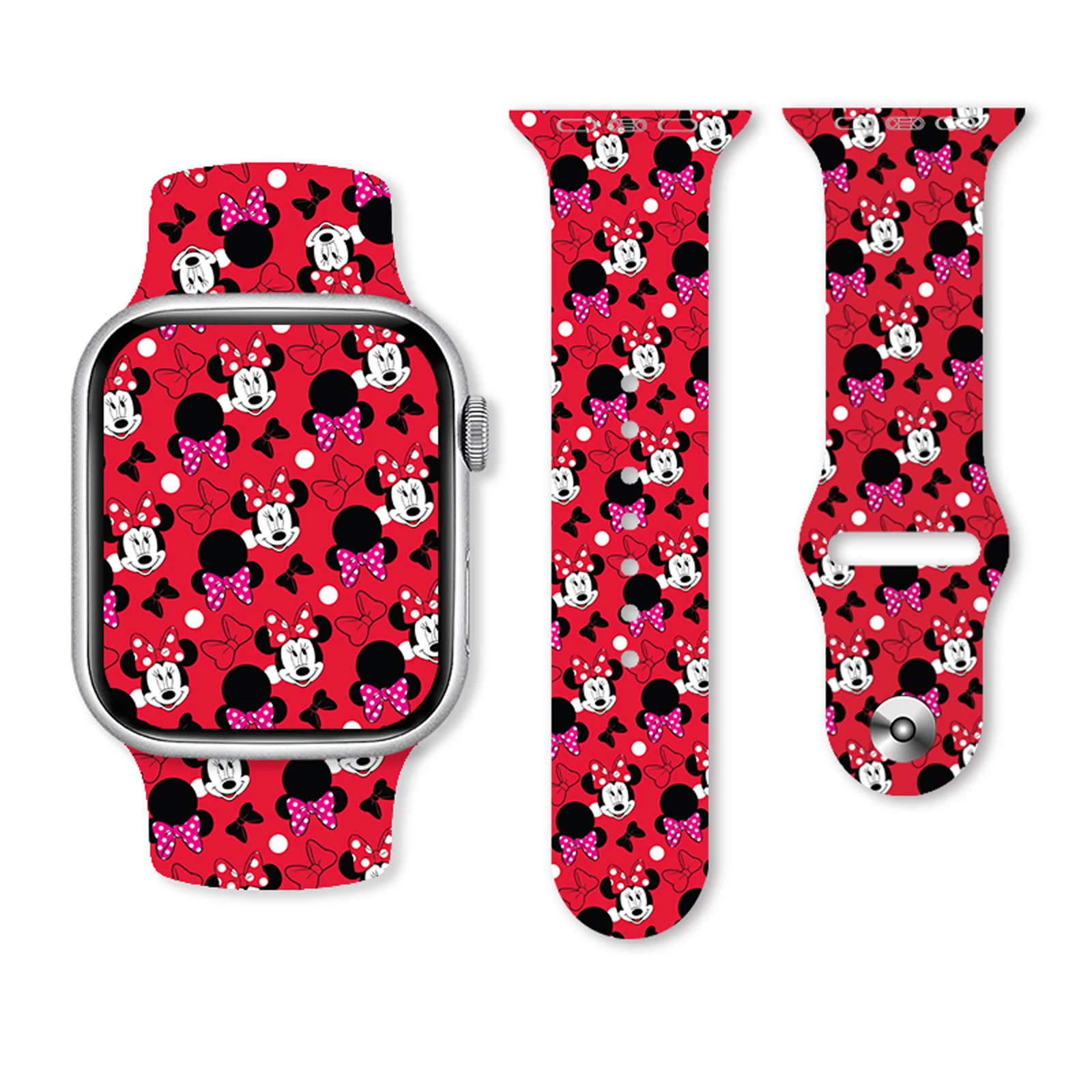 

Disney Mickey Mouse Series 3 Strap for Apple Watch 11 10 9 Silicone Band Replaceable Bracelet for iWatch 46/44/42/41mm Watchband