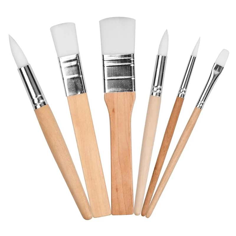 

6 PCS Paint Brush Set, Artist Paint Brushes Wooden Paintbrushes For Acrylic Painting Painting Brushes Kit