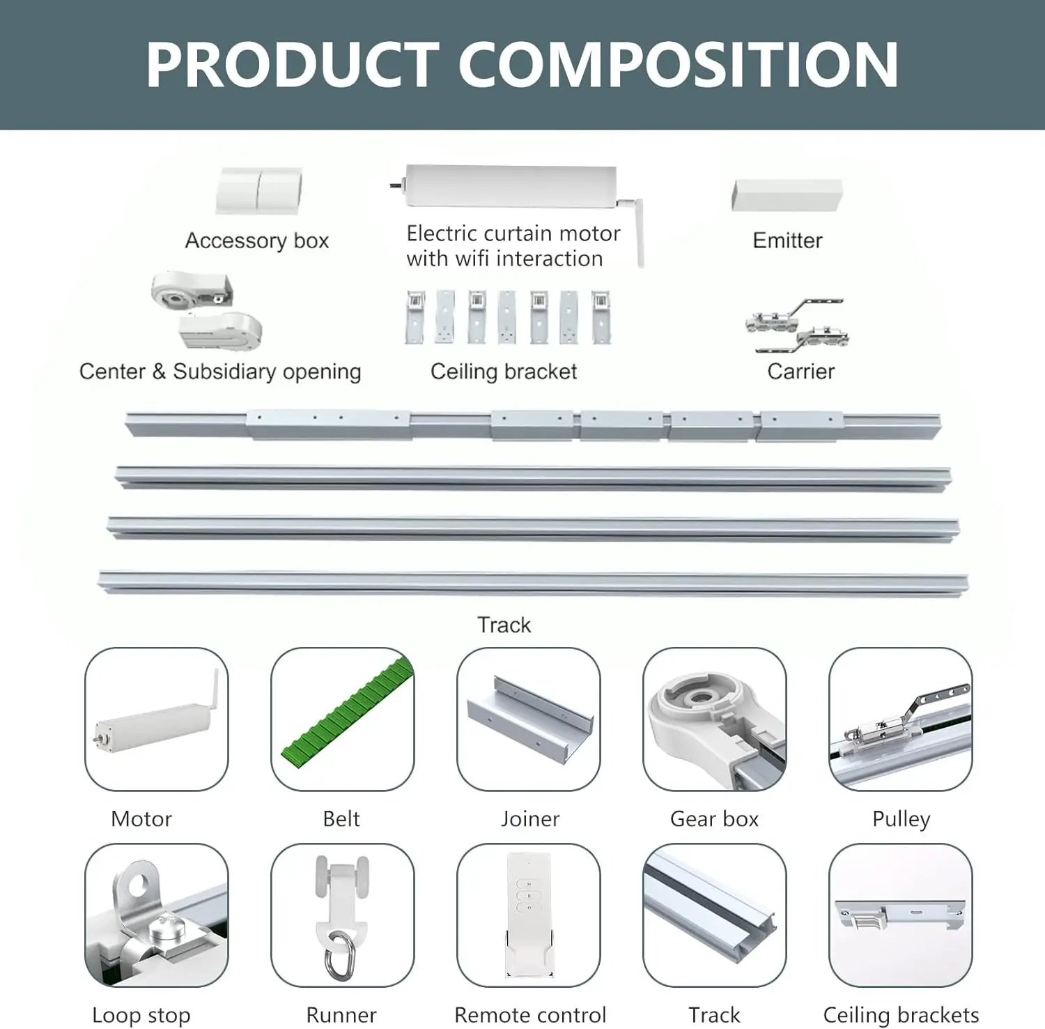 Imagem -05 - Tuya Smart Home Abridor de Janelas Automático Elétrico Faça Você Mesmo Track Motor de Cortina Motorizado Zigbee Wi-fi Sistema de Automação