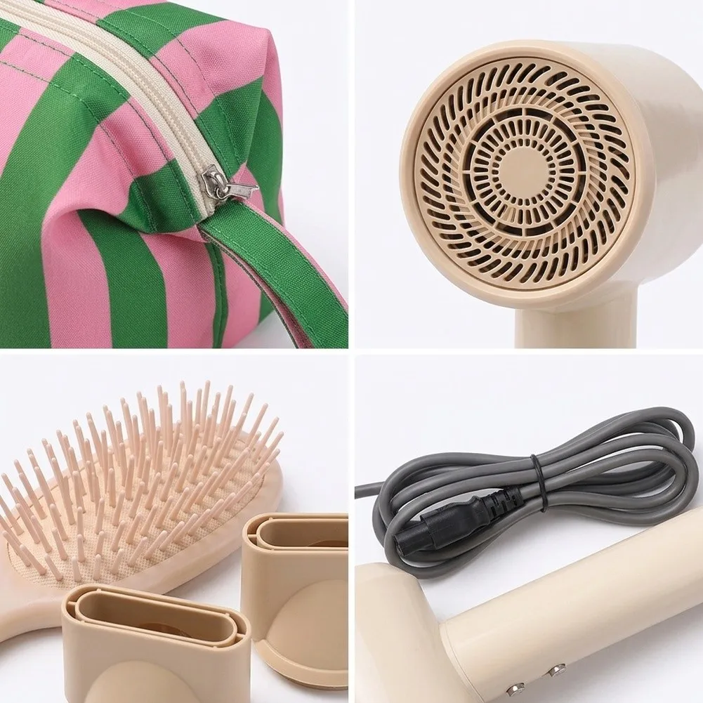 Striped Travel Bag for Hair Tools Built with Waterproof Polyester Material and Optimized Space for All For Styling Accessories