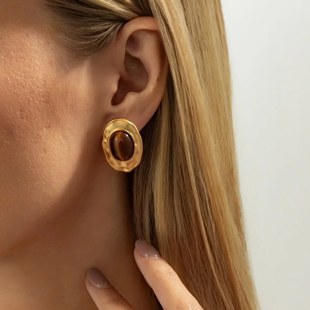 Elegant Geometric Resin Dangle Earrings Vintage Trend Large Stud Earrings Sweet Waterdrop Earrings For Women Girl