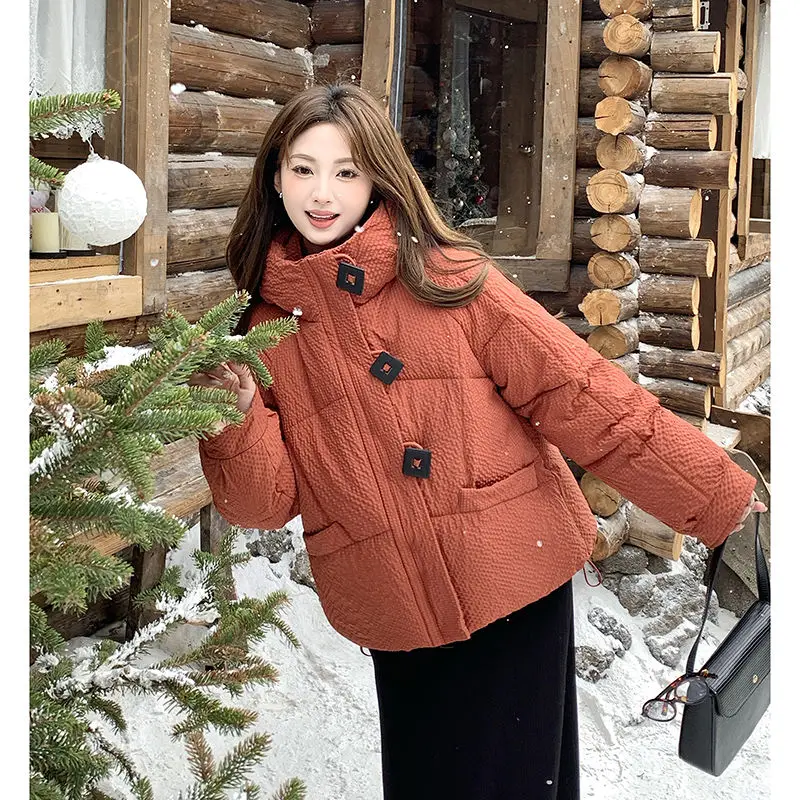 

Women's Parkas Fairy Winter Autumn Tops Coat Cotton Clothes Hooded Short Senior Loose Brand Fashion Harajuku Hundred Versatile