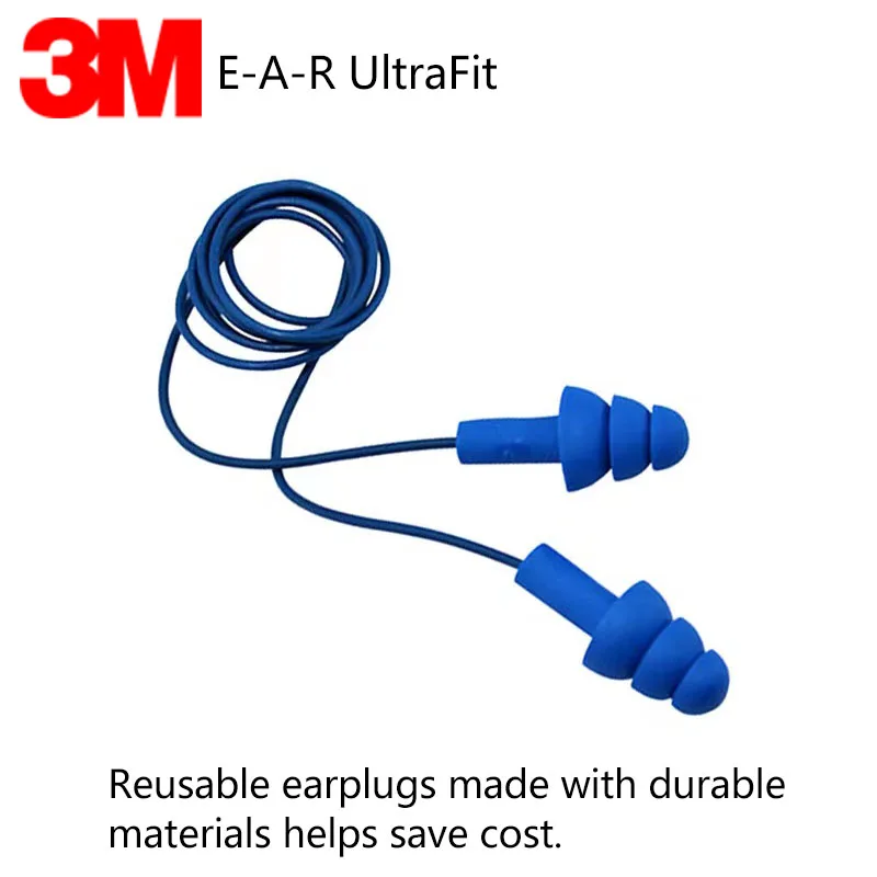 3M 340-4007 Earplugs Detectable Metals Soft Anti-noise Earplugs Swimming Racing with cord Noise Reduction Protective earmuff