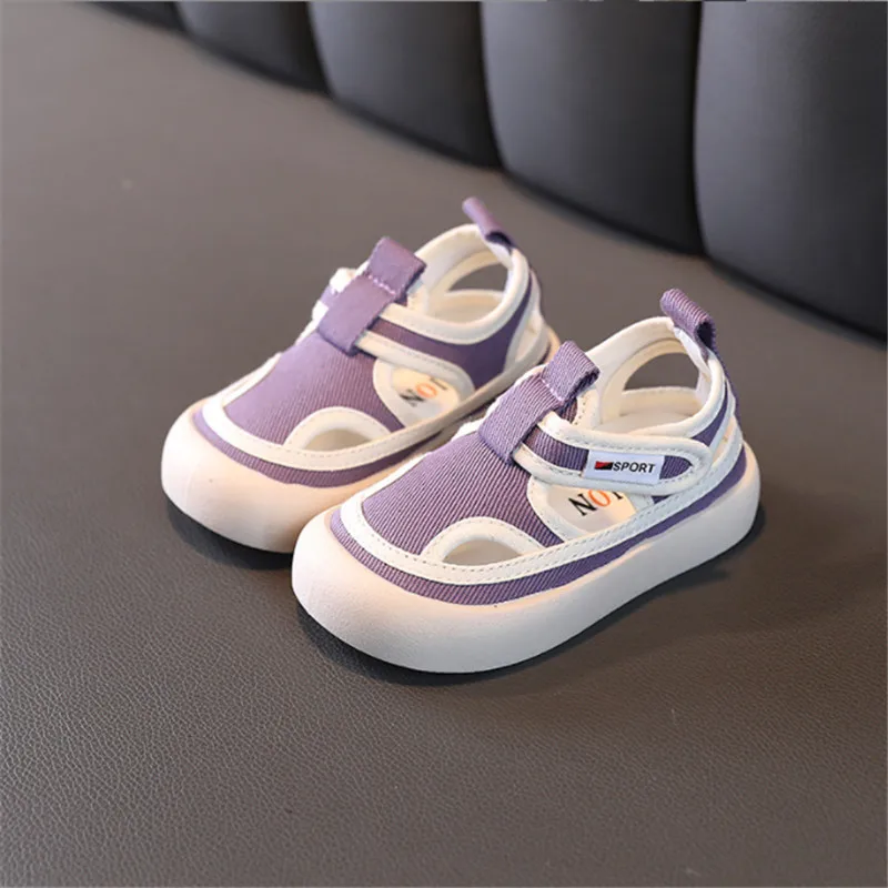 New Summer Children Canvas Shoes  Breathable Closed Toe Kids Sandals Non-slip Fashion Toddler Girls Boys Sandals EU 15-28