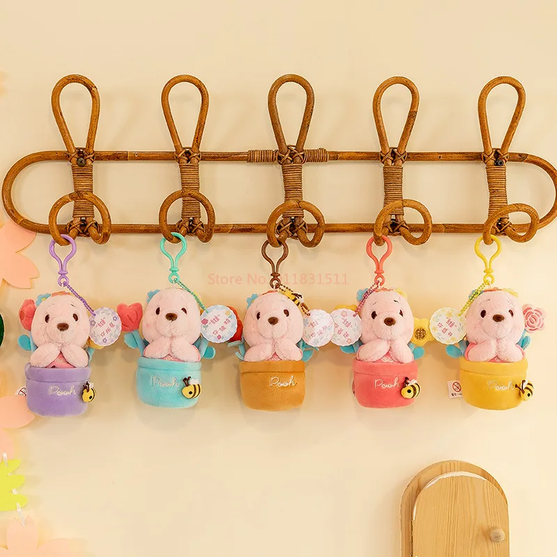 Disney Originele Pluche Sleutelhanger Blind Box Winnie De Poeh Kawaii Serie Bloem Hanger Potdemiel Echte Mysterieuze Box Kids Gift