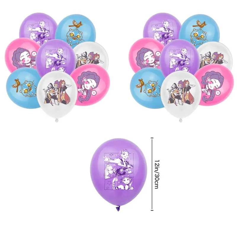 Kpop – ballons d'anniversaire chasseurs de démons, ensemble de décoration, ballons en Latex pour fille musicale, fournitures de fête pour enfants, cadeau, décor