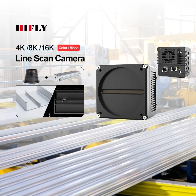 HIFLY 10GigE Machine Vision 50KHz 8K 8192x3 Color Industrial Line Scan Camera For Security Monitoring