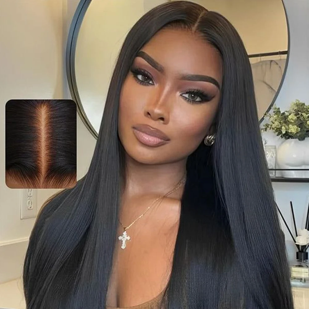 

Black #1B Straight Lace Front Wigs Human Hair HD Transparant Full Lace Human Hair Wigs 180 Density Human Hair Pre Plucked Wig