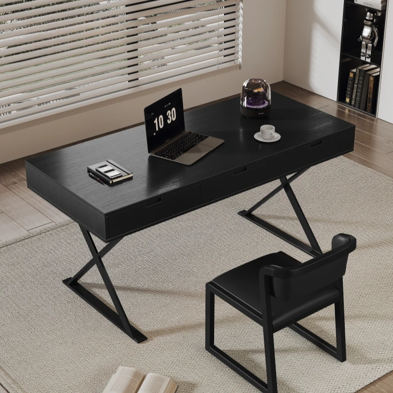 

Simple Minimalist Office Desk Black Multifunctional Reading Work Computer Executive Mesa De Escritorio Furniture Workstation