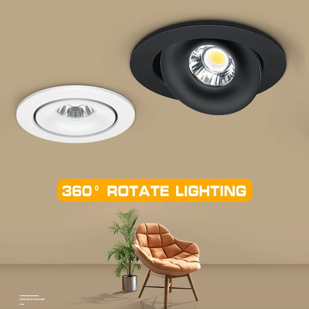 Dimmable Led Downlight Recessed Led Ceiling Lights Adjustable Indoor Spot Lights 15W 12W led Spotlight For Living Room Kitchen