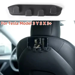 Car Rear Seat Phone Holder For Tesla Model 3 Y S X 3+ Back Seater Headrest Bracket Hanger with 4 Hooks Bag Organizer 2017-2024