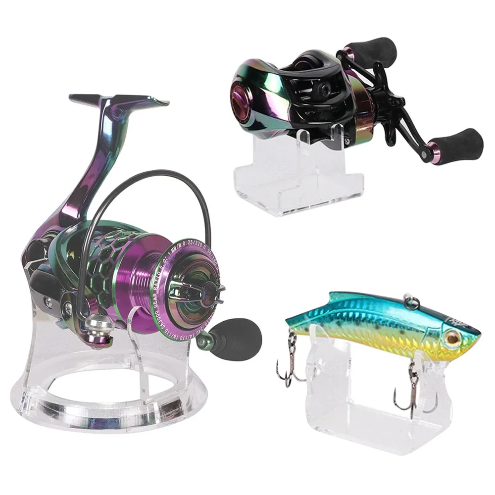 Fishing Reel Lure Display Stand Transparent Baitcasting Reel Fishing Gear Shelf Holder Support Collection Store Fishing Supplies 