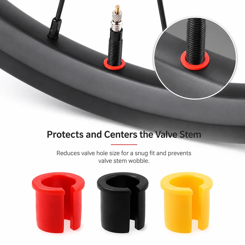1pc Bicycle Presta Valve Hole Reducer Nylon Rim Grommet Adapter 6.1mm to 8.5mm Valve Stem Bushing Red Black Yellow
