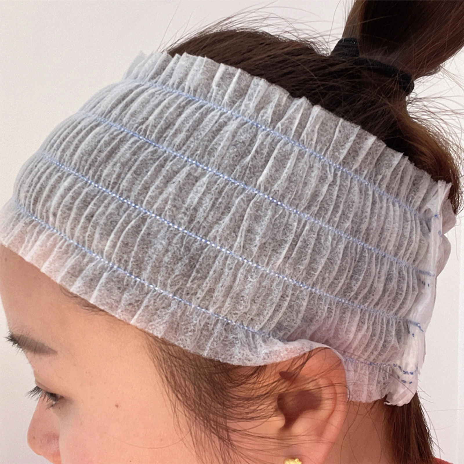 100 pçs descartável spa headbands respirável elástico não-tecido enxertia cílios spa cabeleireiro hairband para cuidados com a pele