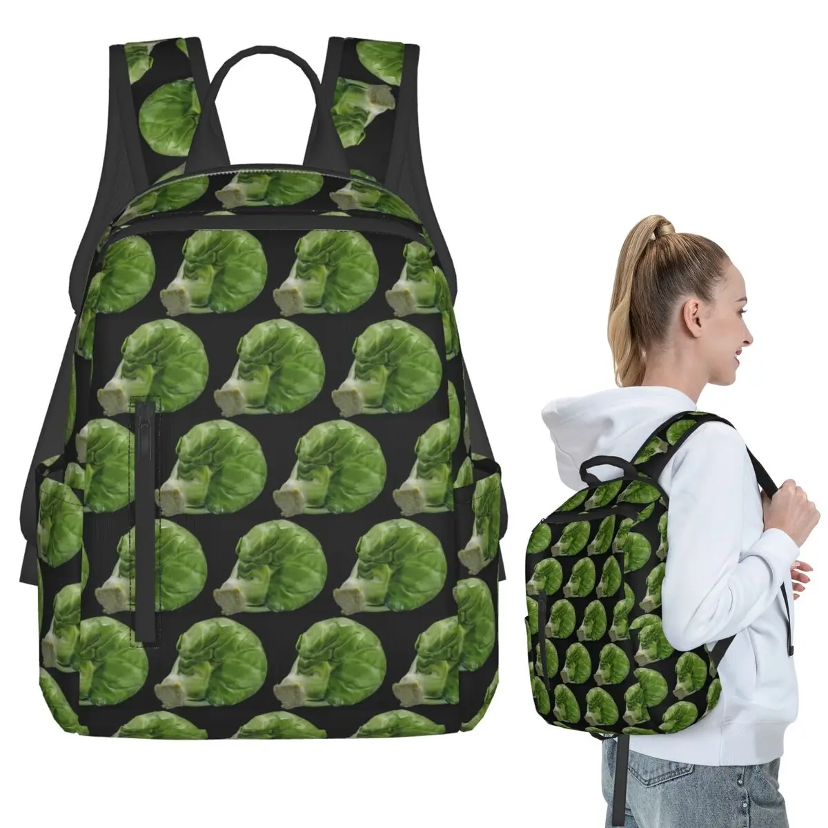 

Brussels Sprout Backpack Student BookBag Children School Bag Computer Shoulder Bags Boys Girls