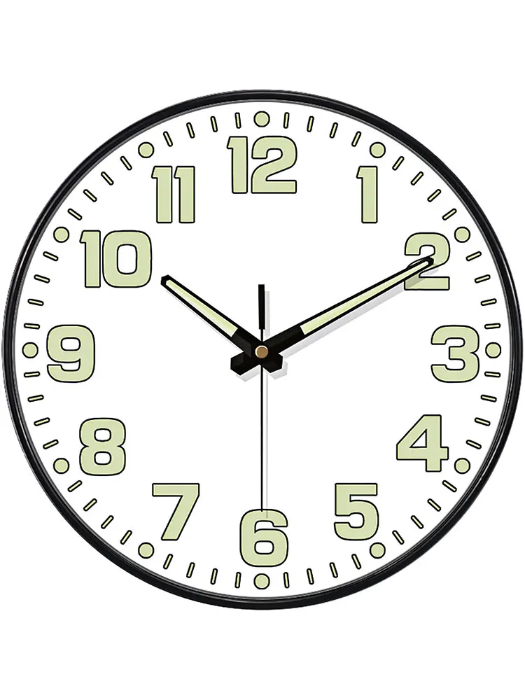 1 PC Lichtgevende wandklok Licht in het donker Nacht Digitaal quartz uurwerk Slaapkamers Woonkamer Studie Luidspreker Mute Clock - afbeelding 2