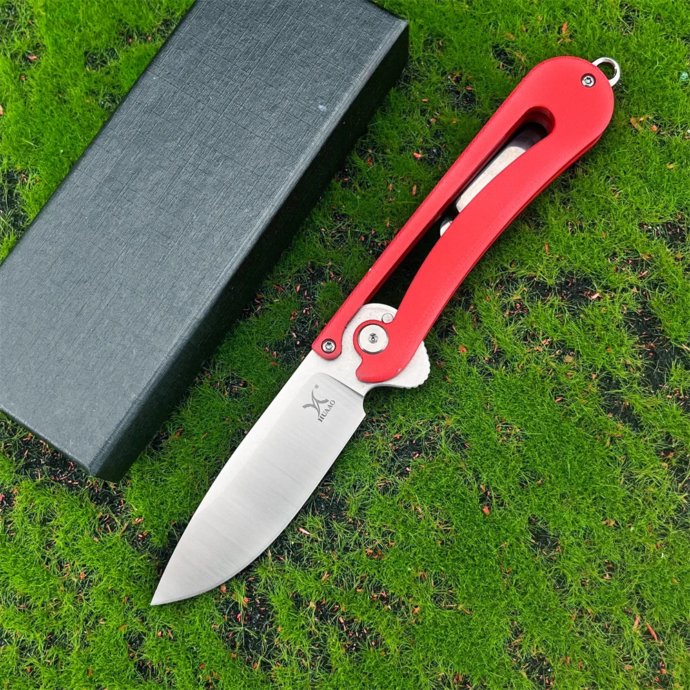 

HUAAO GC004 Camping Pocket Folding Knife D2 Blade G10 Handle Outdoor Thicket Hunting Knives Trekking and HikingDefense Tools