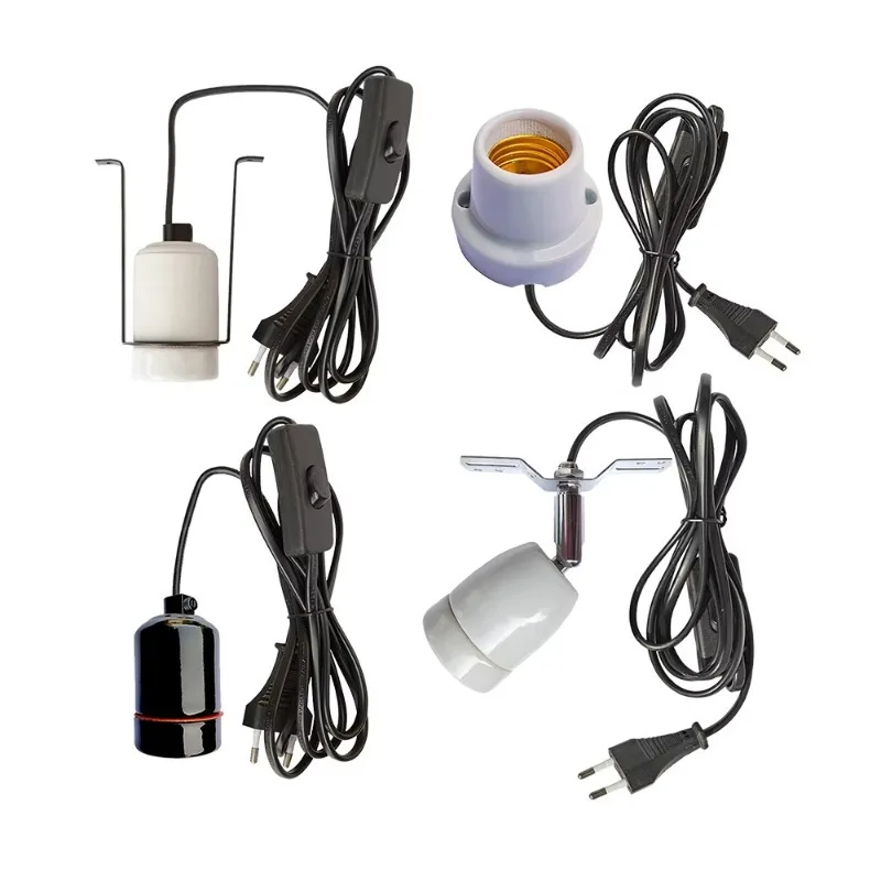 히팅매트 Pet Heater Bracket Reptile Heat Light Fixture Lamp Bulb Holder With Cable E27 Ceramic Wall Socket Reptile Heat Lamp Holder